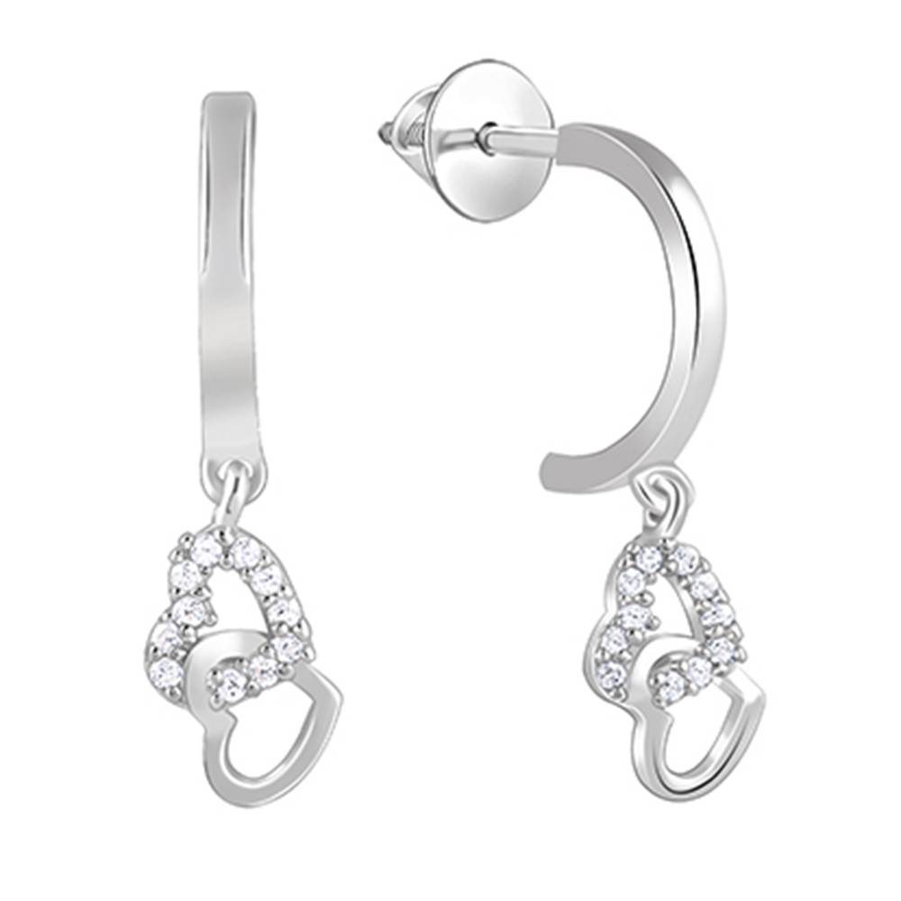 Giva 925 Silver Interlocked Hearts Hoop Earrings : ER02660