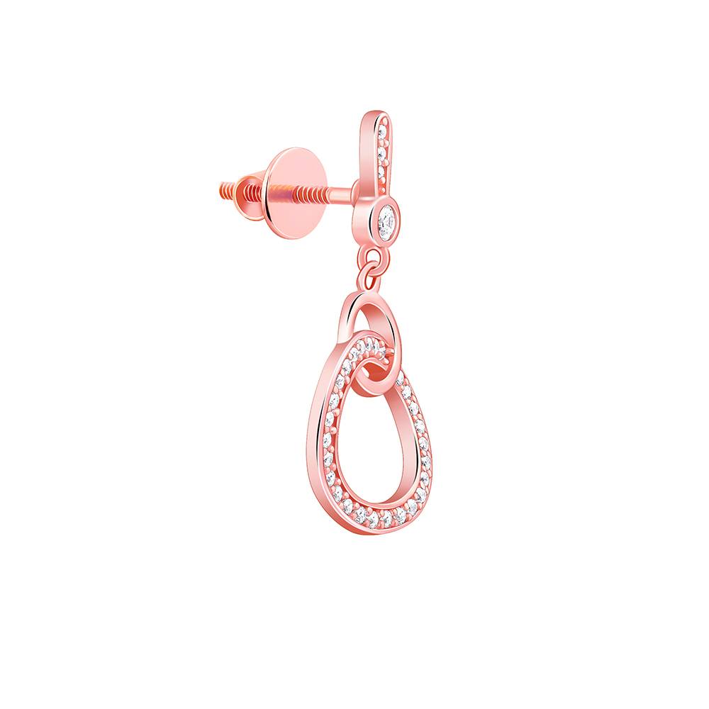 Giva 925 Silver Rose Gold Locked In Love Dangler Earrings : ER02663