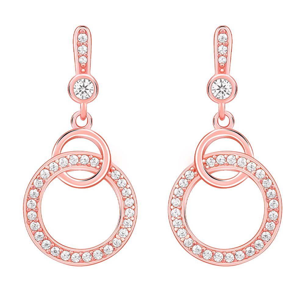 Giva 925 Silver Rose Gold Locked In Love Dangler Earrings : ER02663