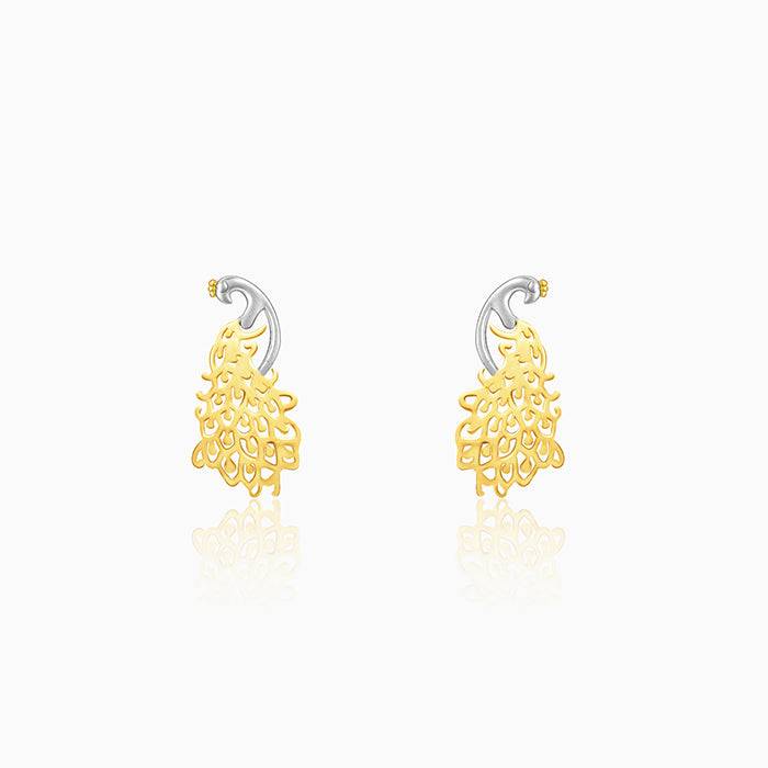 Giva 925 Sterling Silver Golden Peacock Earrings| Drops To Gift Women & Girls | With Certi : ER02666