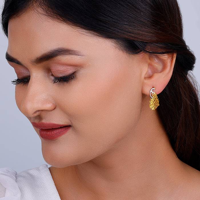Giva 925 Sterling Silver Golden Peacock Earrings| Drops To Gift Women & Girls | With Certi : ER02666