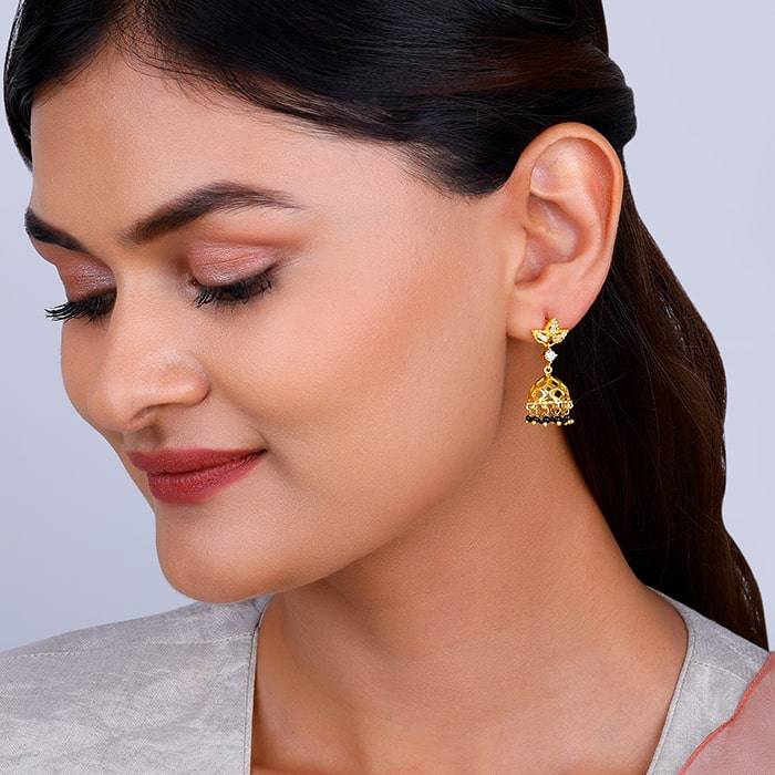 Giva 925 Sterling Silver Golden Desire Mangalsutra Jumkis| Drops To Gift Women & Girls | W : ER02674