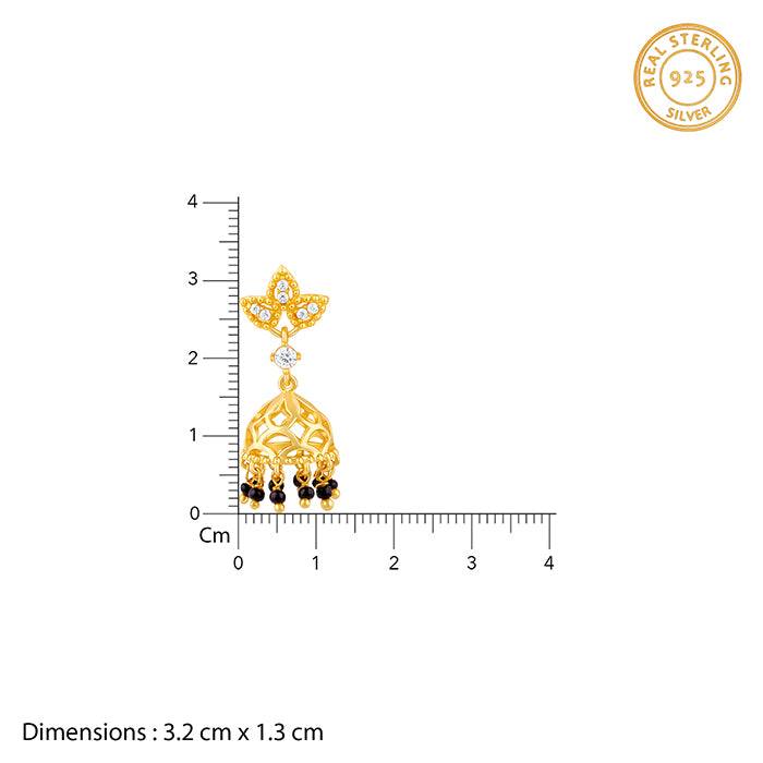 Giva 925 Sterling Silver Golden Desire Mangalsutra Jumkis| Drops To Gift Women & Girls | W : ER02674