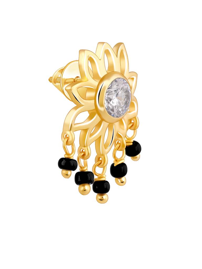 Golden Floral Flourish Earrings : ER02676