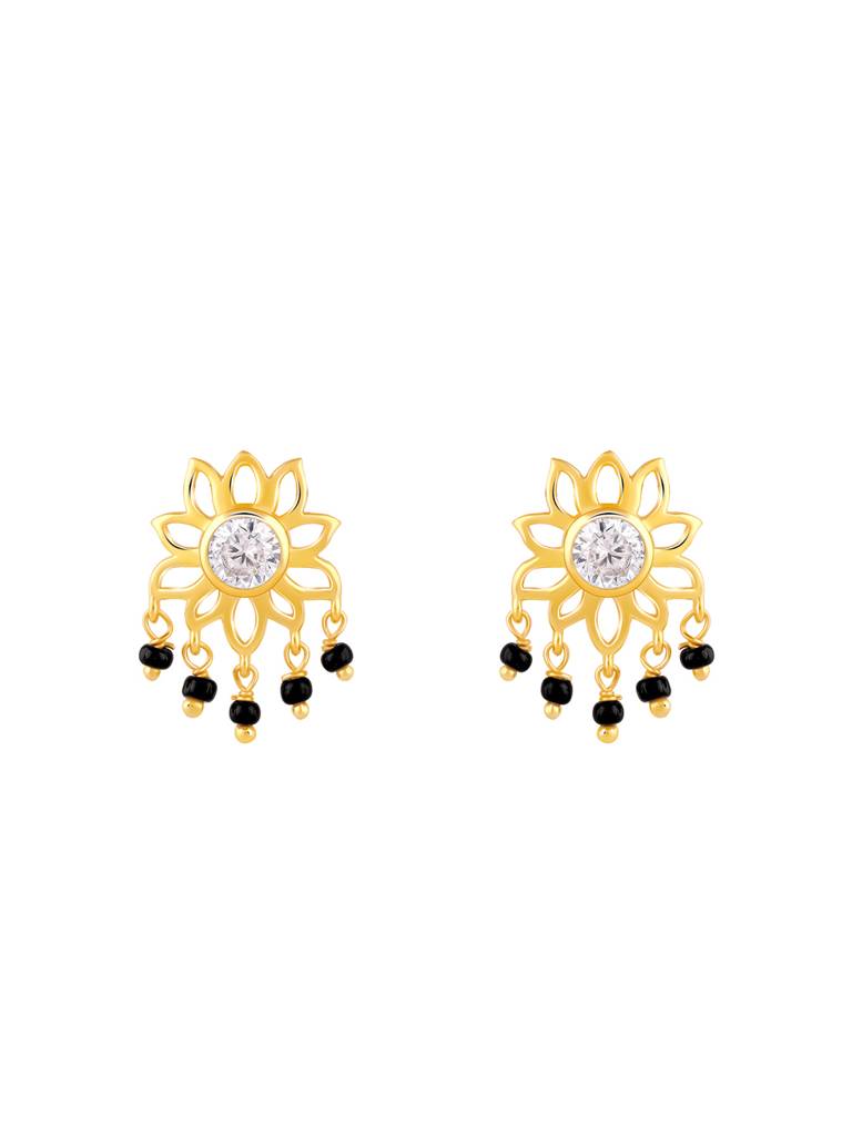 Golden Floral Flourish Earrings : ER02676