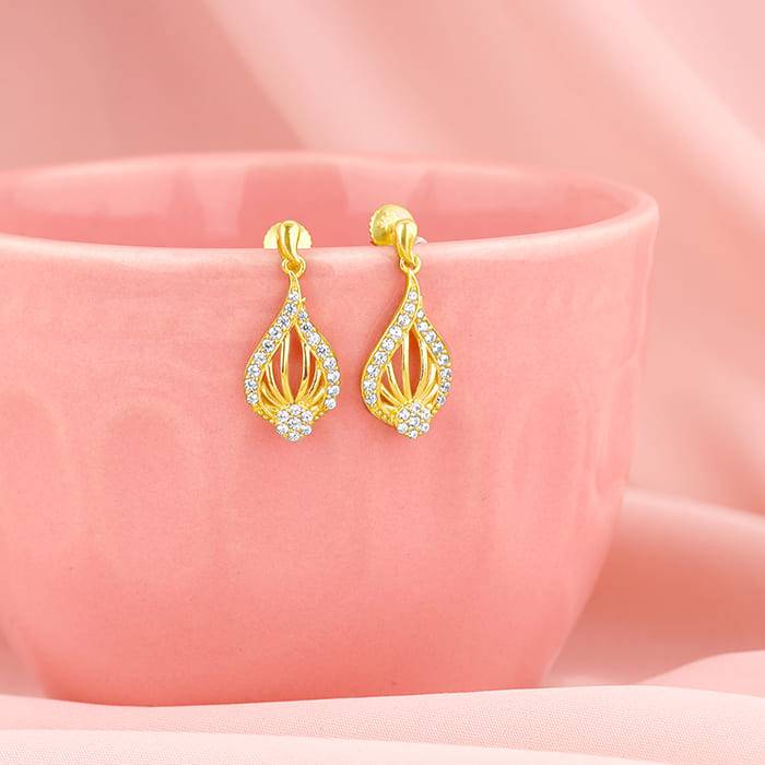 Giva 925 Sterling Silver Golden Glint Earrings| Drops To Gift Women & Girls | With Certifi : ER02678