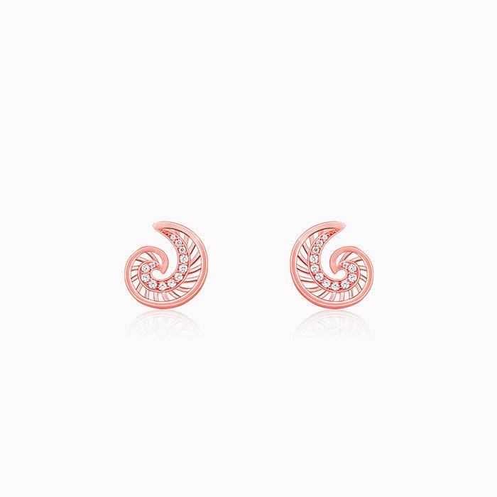 Giva 925 Sterling Silver Rose Gold Volute Earrings| Drops To Gift Women & Girls | With Cer : ER02681