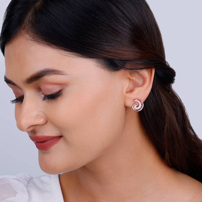 Giva 925 Sterling Silver Rose Gold Volute Earrings| Drops To Gift Women & Girls | With Cer : ER02681