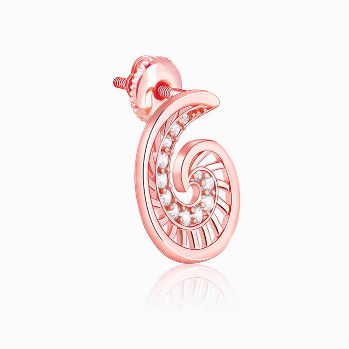 Giva 925 Sterling Silver Rose Gold Volute Earrings| Drops To Gift Women & Girls | With Cer : ER02681
