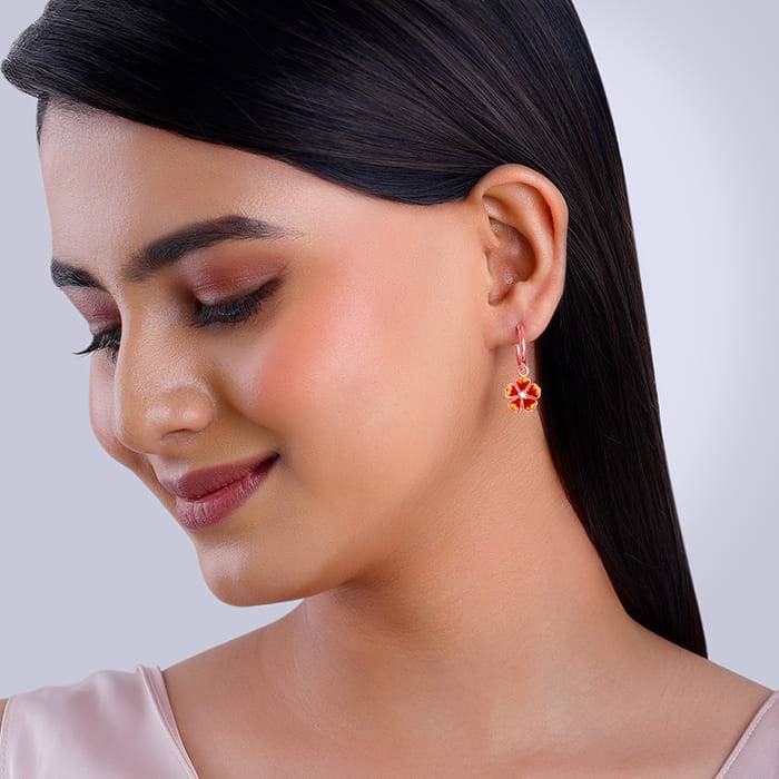 Rose Gold Bell Mallow Hoop Earring| Drops To Gift Women & Girls | With Certificate Of Auth : ER02700