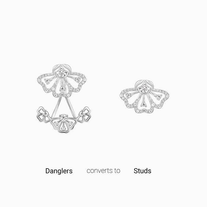 Silver Eyebright Convertible Earrings| Drops To Gift Women & Girls | With Certificate Of A : ER02704