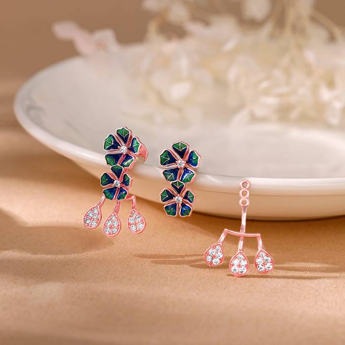 Rose Gold Bell Mallow Convertible Earrings| Studs To Gift Women & Girls | With Certificate : ER02705