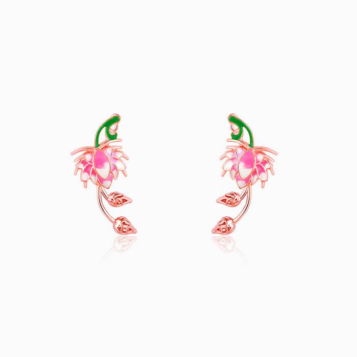 Rose Gold Bewitching Brahma Kamal Convertible Earrings| Drops To Gift Women & Girls | With : ER02708
