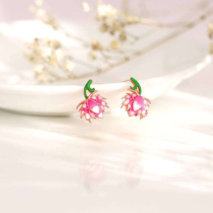 Rose Gold Bewitching Brahma Kamal Convertible Earrings| Drops To Gift Women & Girls | With : ER02708