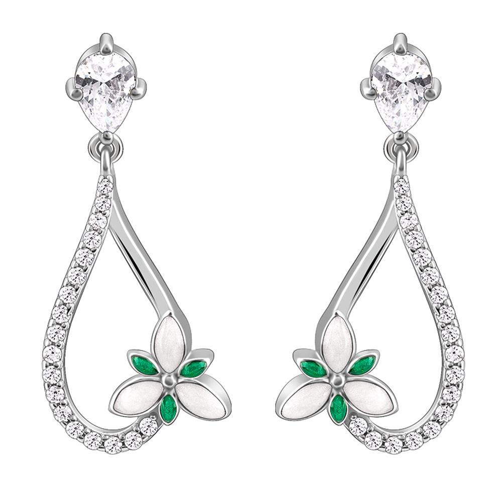 Silver Terrific Trillium Earrings| Drops To Gift Women & Girls : ER02710