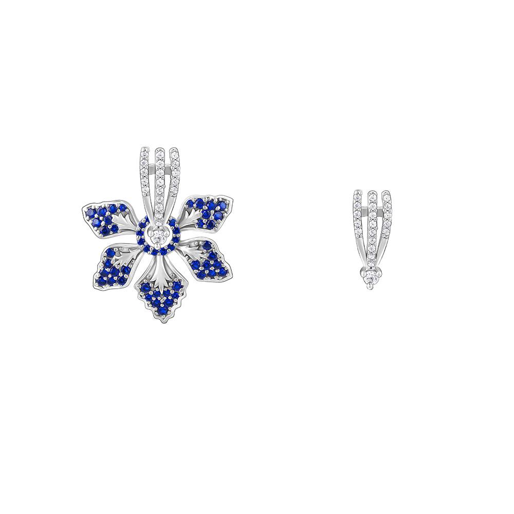 Silver Blue Ebony Convertible Earrings| Drops To Gift Women & Girls : ER02711