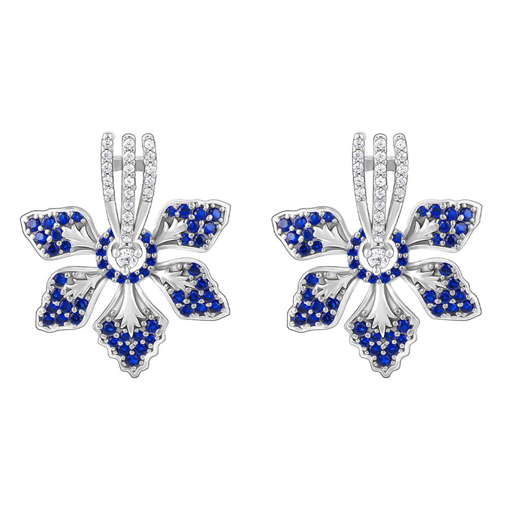 Silver Blue Ebony Convertible Earrings| Drops To Gift Women & Girls : ER02711