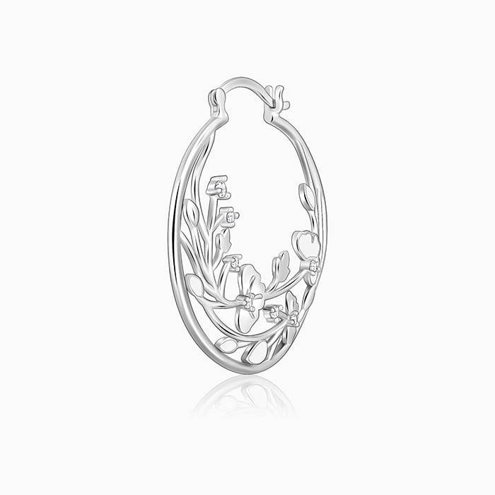 Silver Eyebright Hoop Earrings| Studs To Gift Women & Girls | With Certificate Of Authenti : ER02712