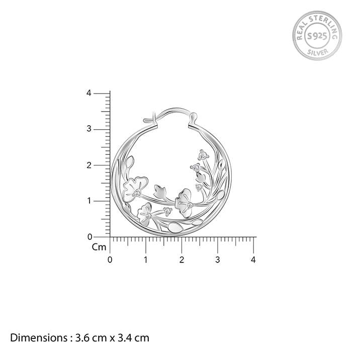 Silver Eyebright Hoop Earrings| Studs To Gift Women & Girls | With Certificate Of Authenti : ER02712