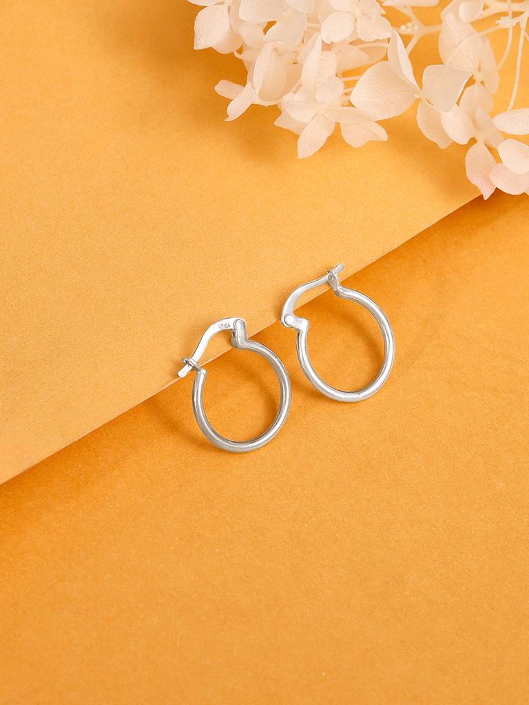 Silver Pot Hoop Earrings : ER02716