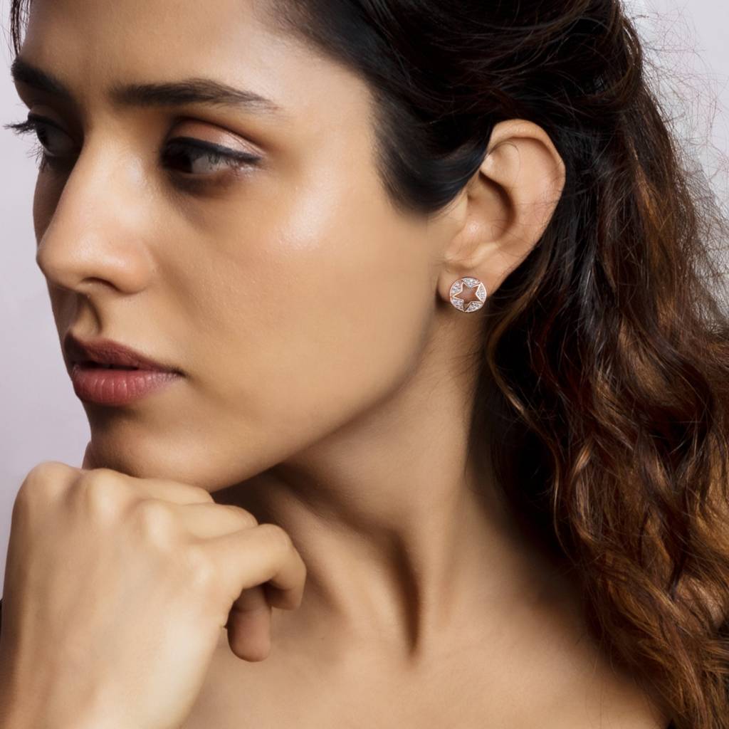 Rose Gold Star Earrings : ER0271