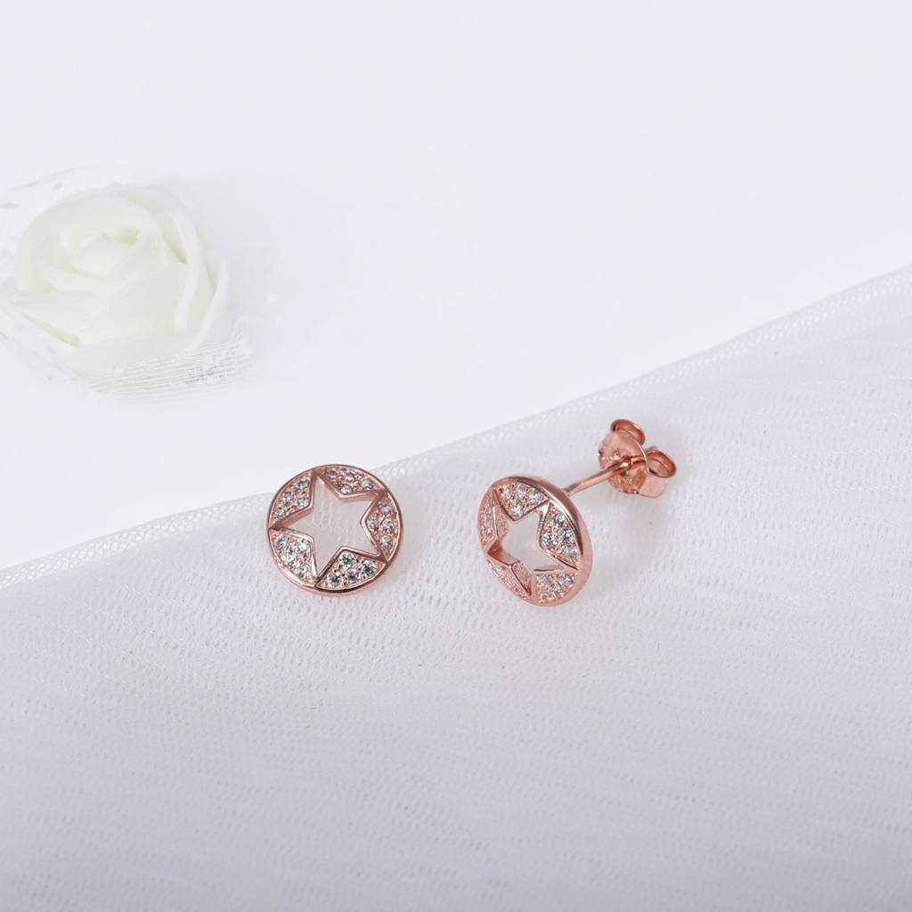 Rose Gold Star Earrings : ER0271