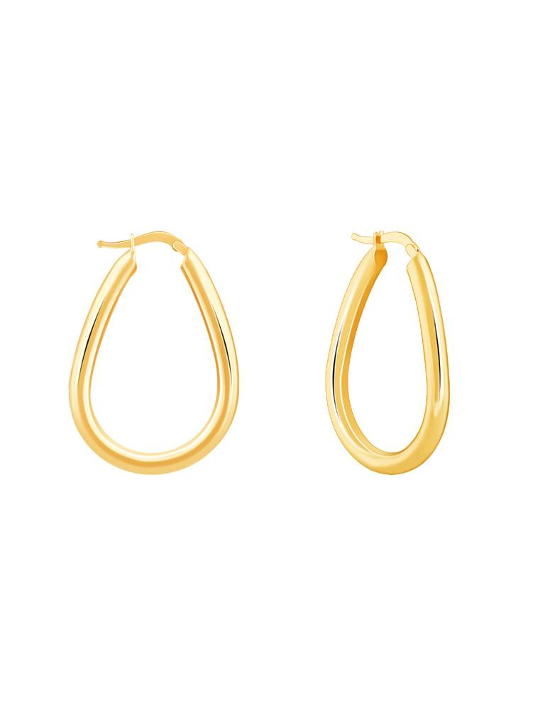 Silver Golden Tapered Hoop Earrings : ER02723