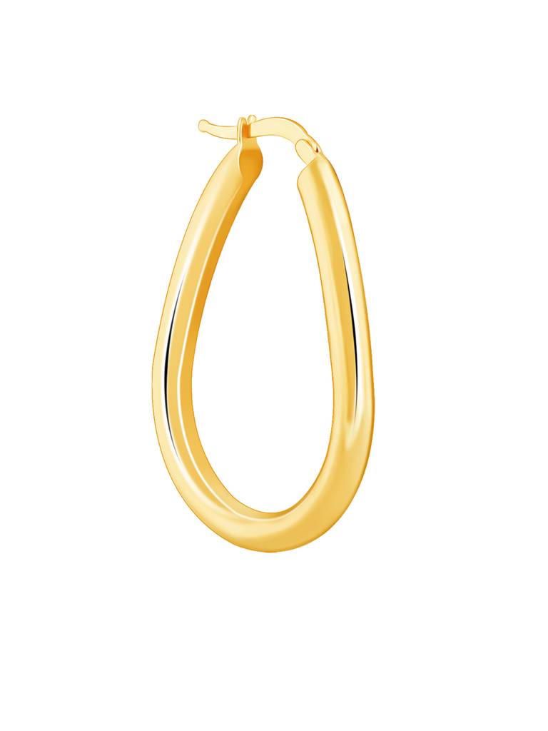 Silver Golden Tapered Hoop Earrings : ER02723