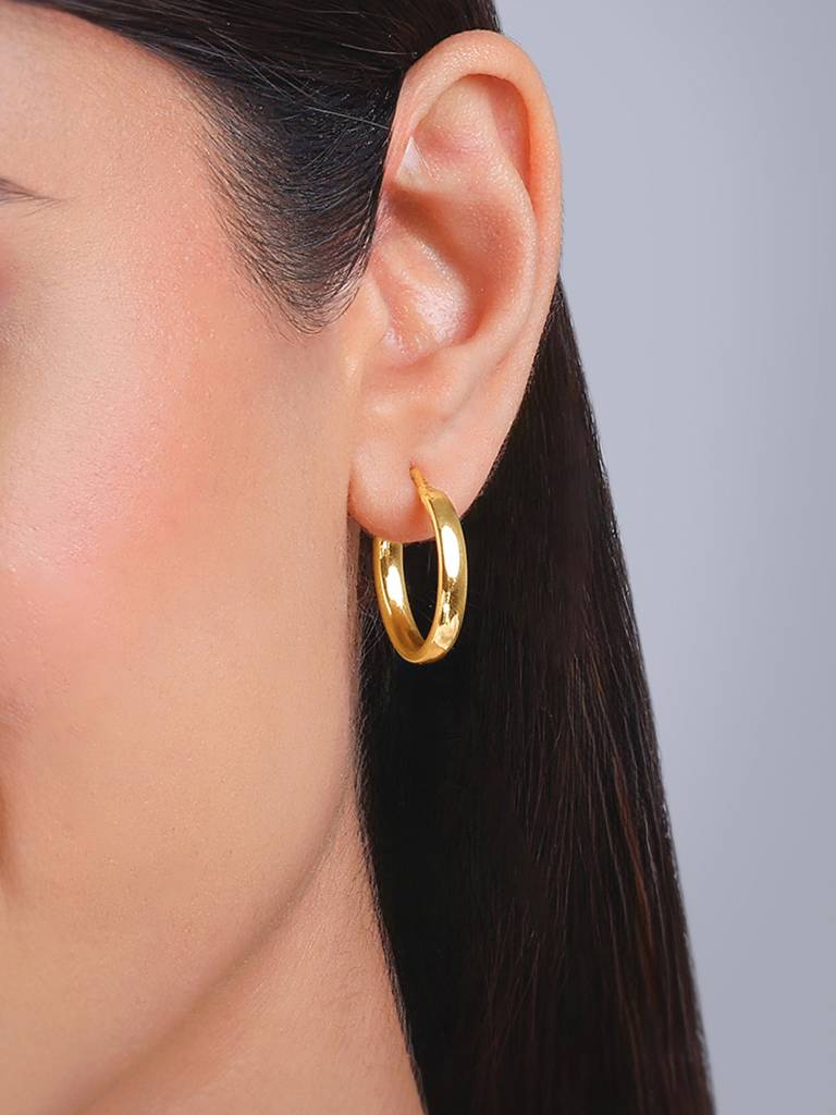Silver Golden Circle Of Hoop Earrings : ER02729