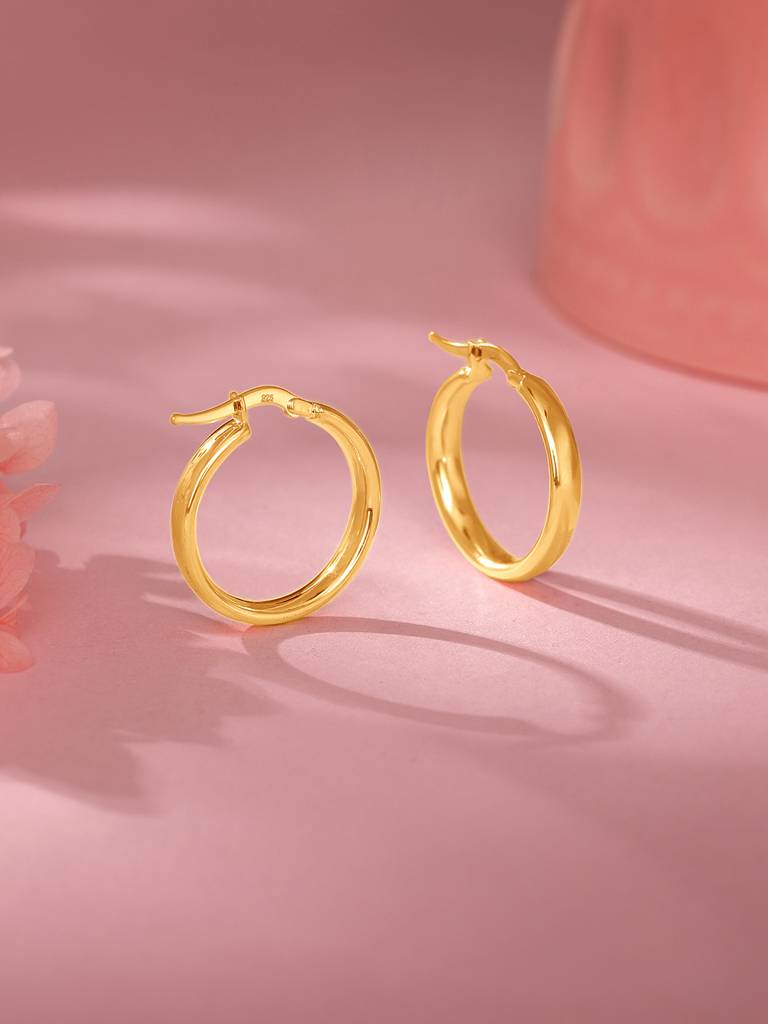 Silver Golden Circle Of Hoop Earrings : ER02729