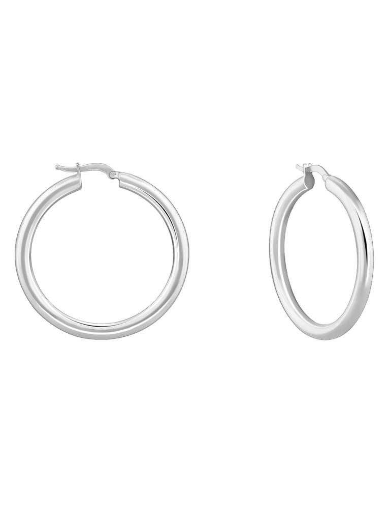 Silver Round Hoop Earring : ER02734
