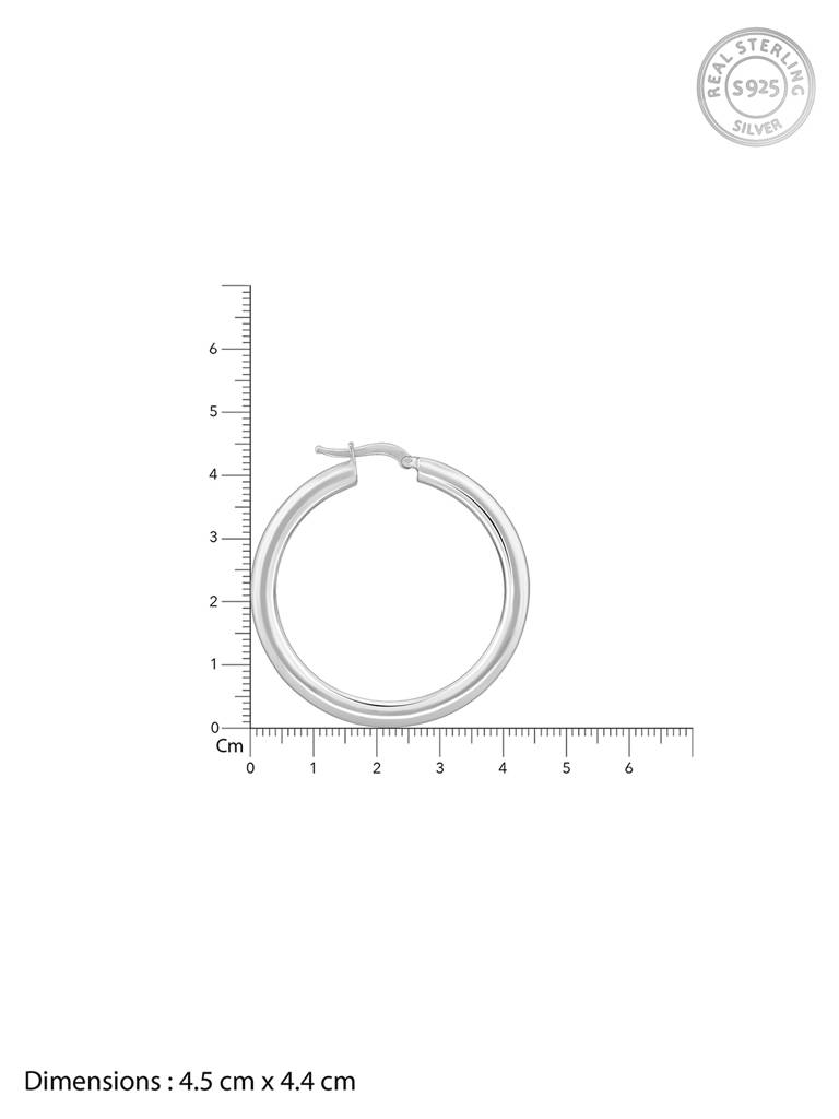 Silver Round Hoop Earring : ER02734