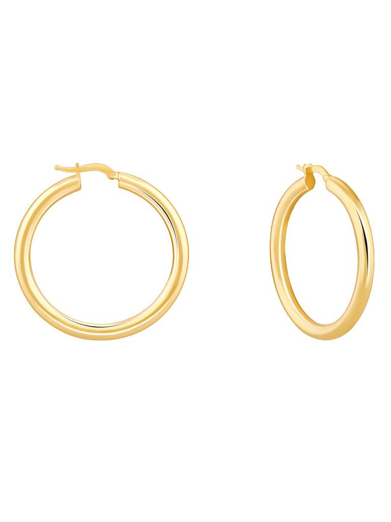 Silver Golden Go Round Hoop Earrings : ER02735