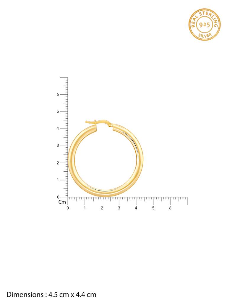 Silver Golden Go Round Hoop Earrings : ER02735