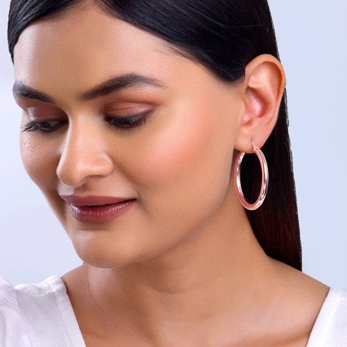 Giva 925 Silver Golden Sparkling Round Hoop Earring : ER02736