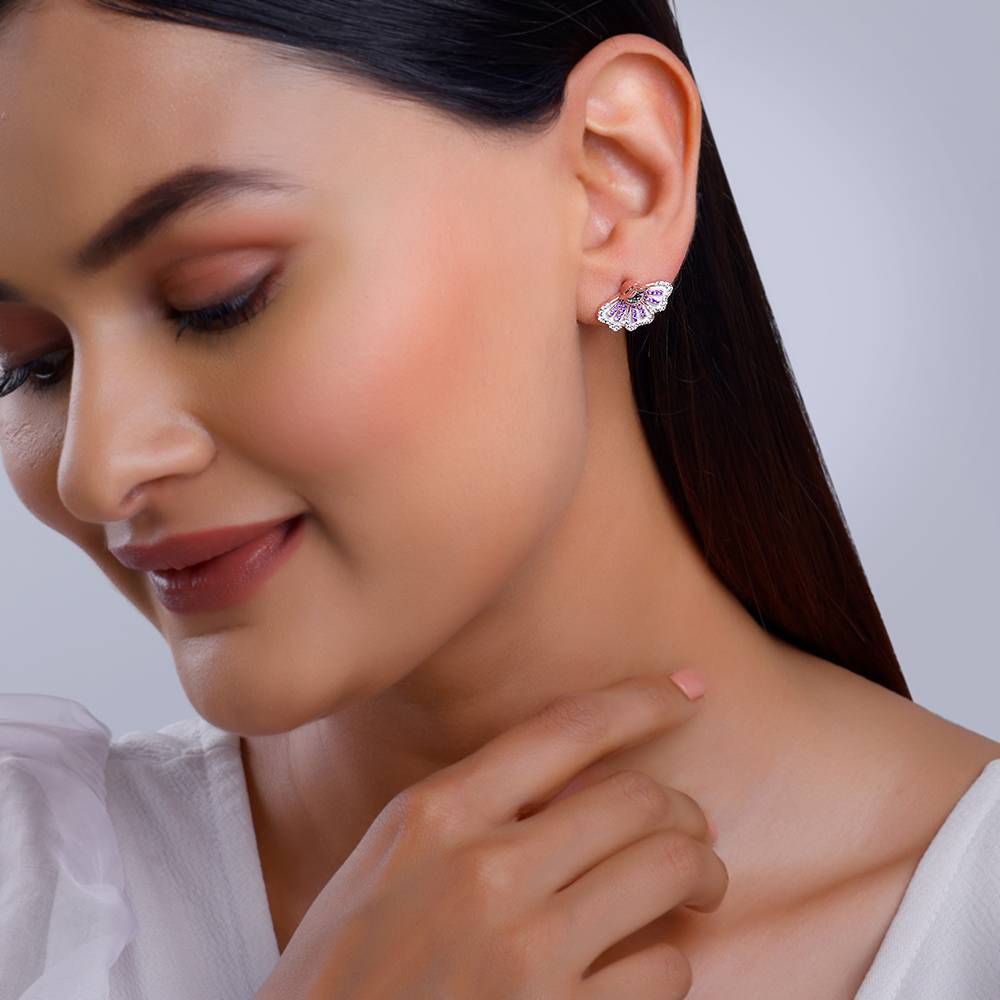 Giva 925 Silver Rose Gold Crowning Eyebright Earrings| Drops To Gift Women & Girls | With Certificate Of Authenticit : ER02738