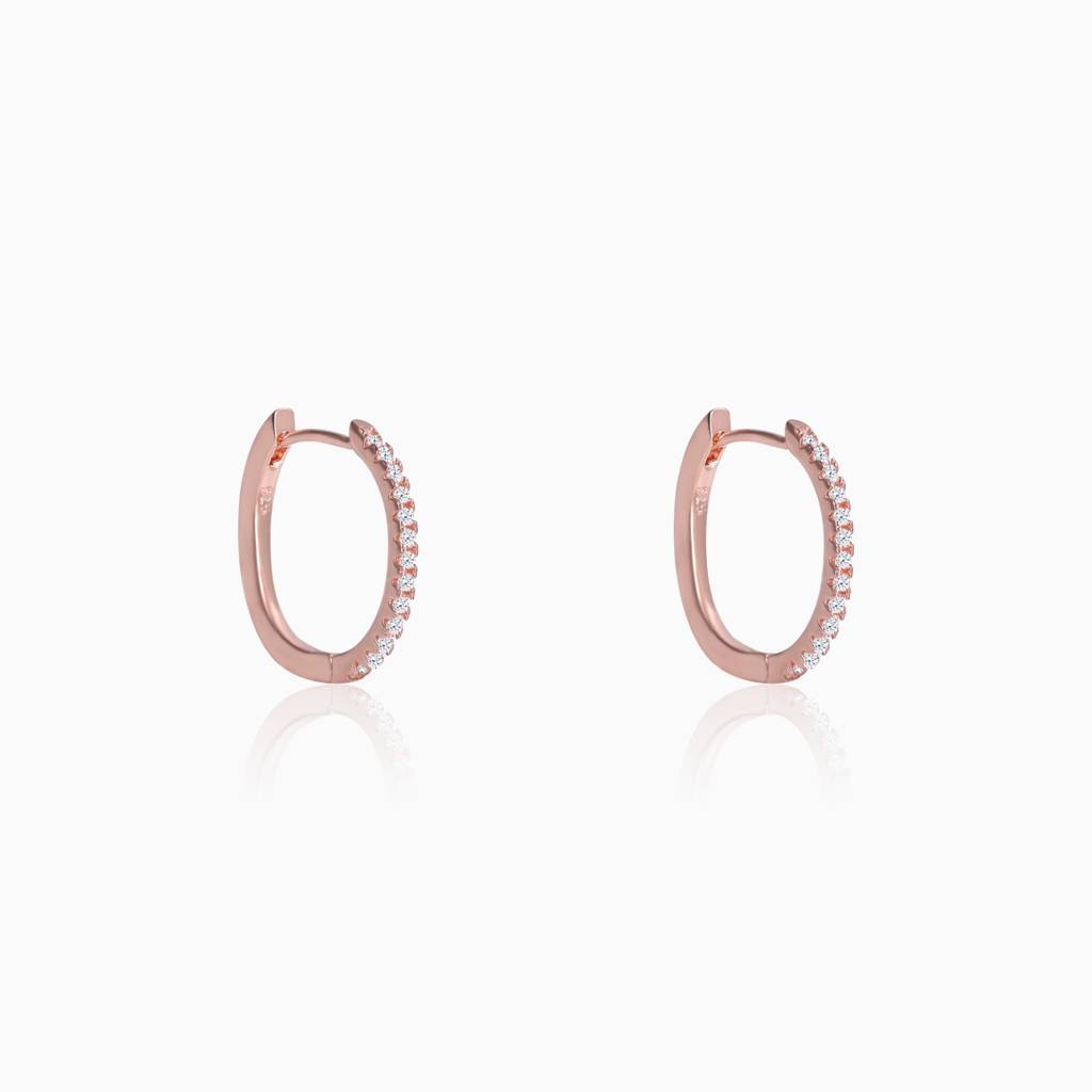 Rose Gold Shining Hoop Earrings : ER0273