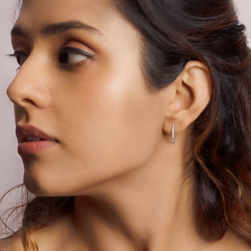 Rose Gold Shining Hoop Earrings : ER0273