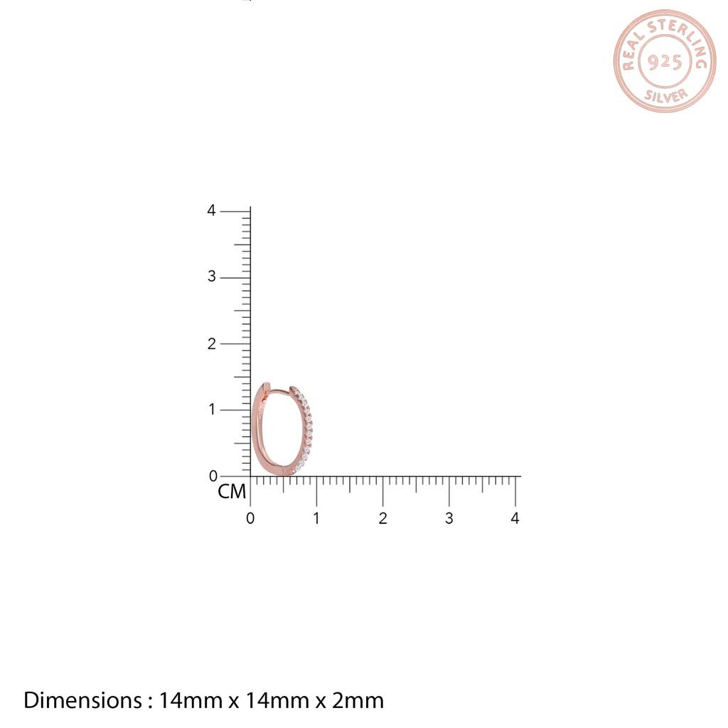 Rose Gold Shining Hoop Earrings : ER0273
