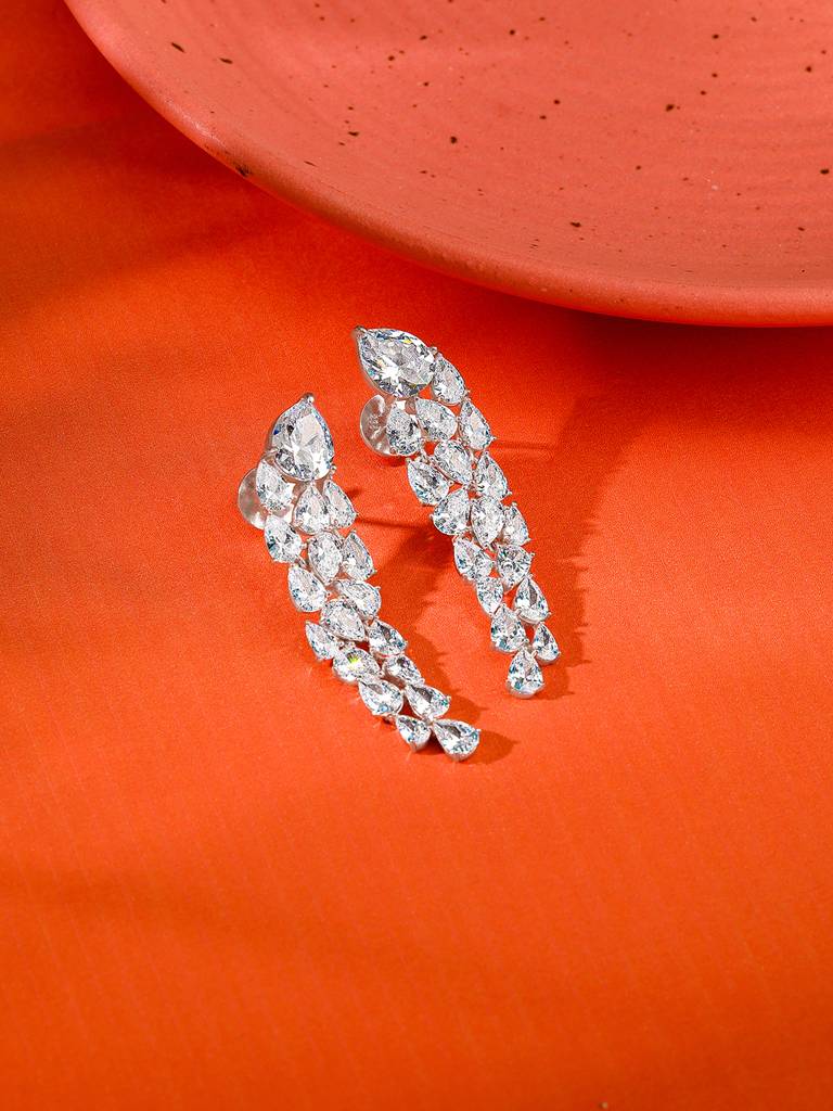 Silver Elara Statement Earrings : ER02764