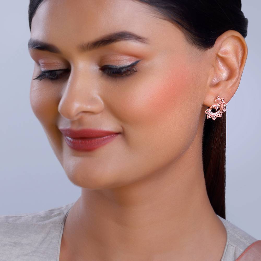 Giva 925 Silver Rose Gold Morni Earrings : ER02769