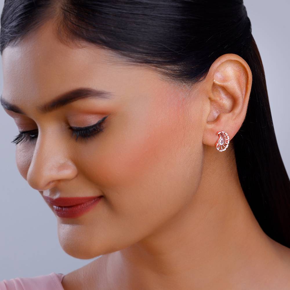 Giva 925 Silver Rose Gold Mridul Mamidi Studs : ER02771