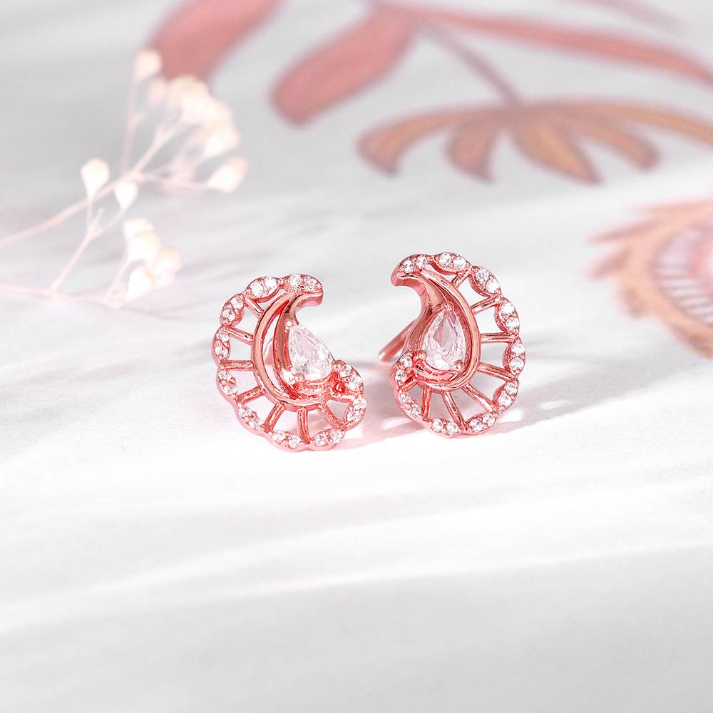 Giva 925 Silver Rose Gold Mridul Mamidi Studs : ER02771