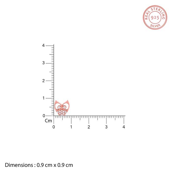 Giva 925 Silver Rose Gold Zirconia Owl Earrings| Studs To Gift Women & Girls | With Certif : ER02773