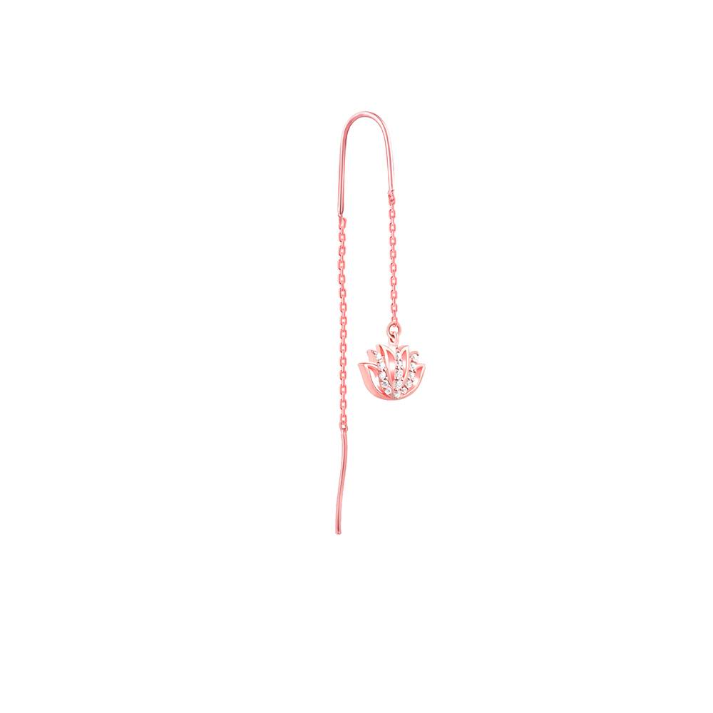 Giva 925 Silver Rose Gold Lotus Sui Dhaga Earrings| Drops To Gift Women & Girls | With Certificate Of Authenticity A : ER02774