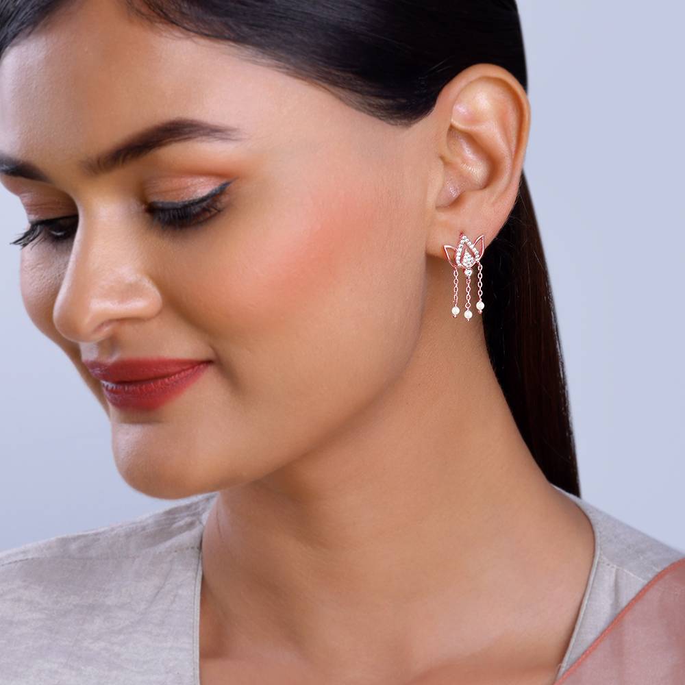 Giva 925 Silver Rose Gold Kamala Earrings : ER02786