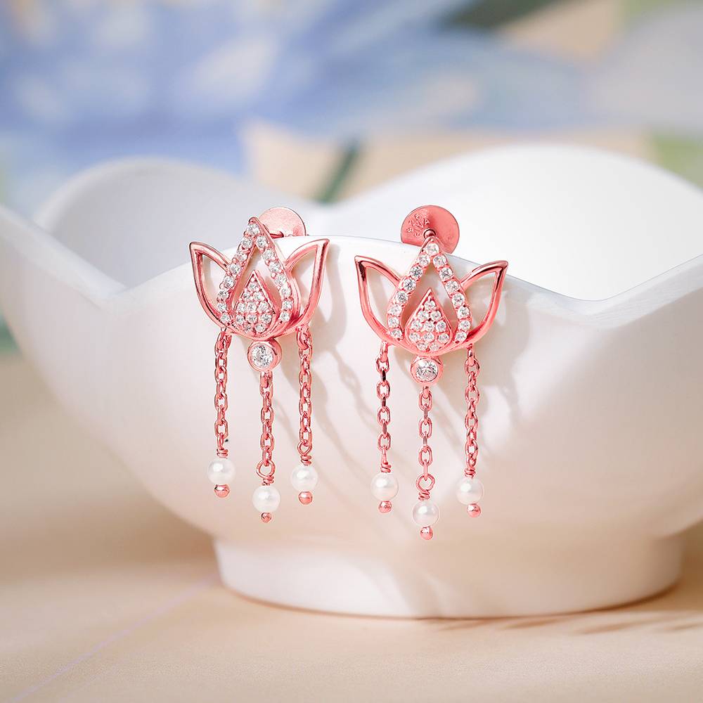 Giva 925 Silver Rose Gold Kamala Earrings : ER02786