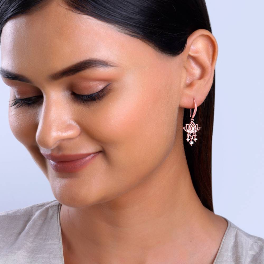 Giva 925 Silver Rose Gold Ramaniya Komal Earrings : ER02787