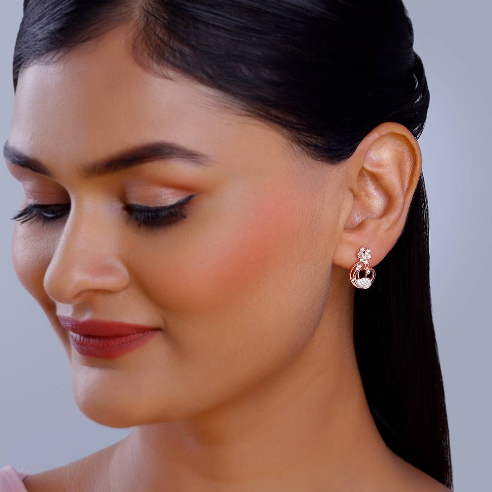 Giva 925 Silver Rose Gold Mora Earrings : ER02790