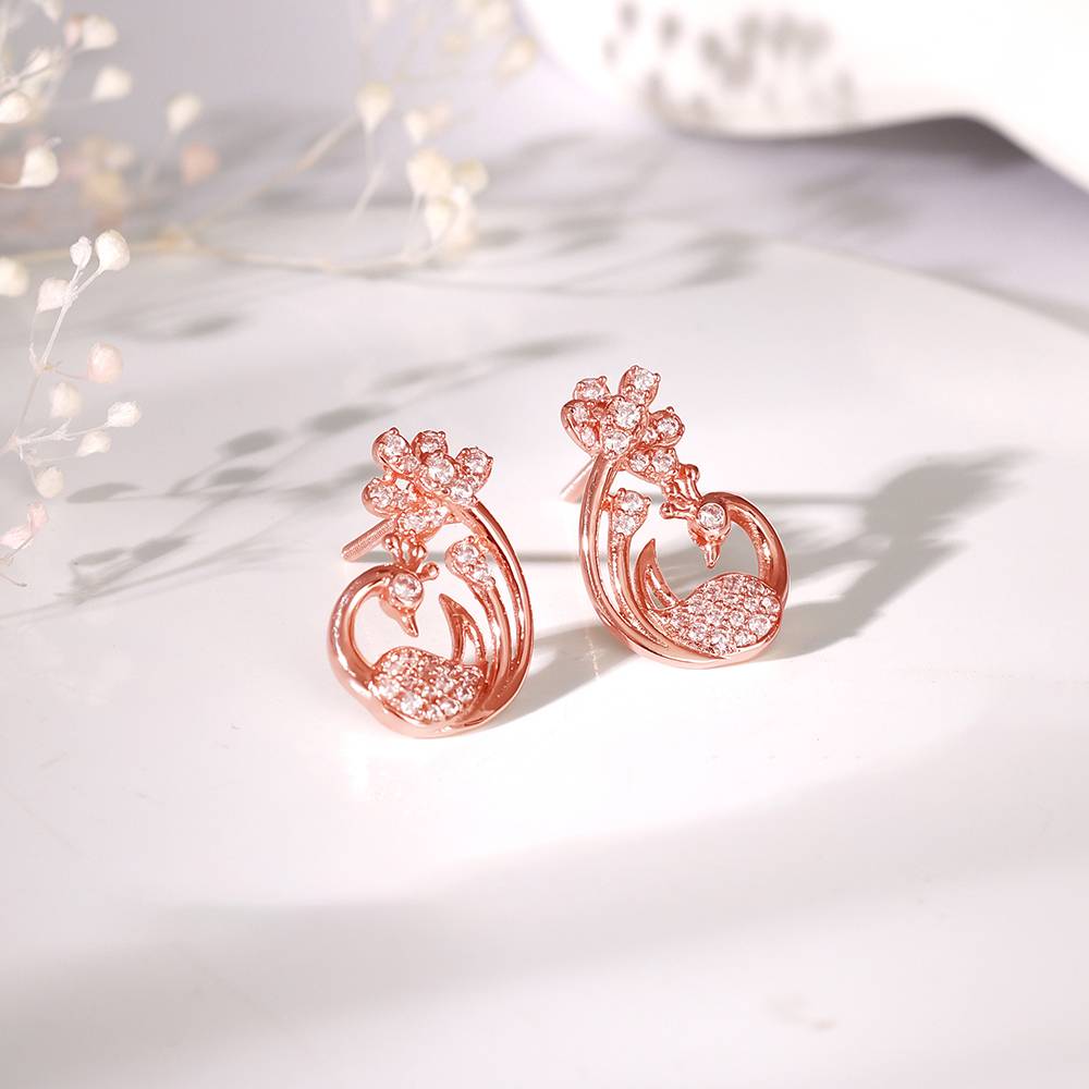 Giva 925 Silver Rose Gold Mora Earrings : ER02790